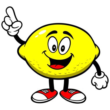 Limon İşaretleme - Bir Limon Maskotu bir karikatür illüstrasyon.