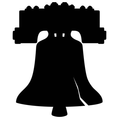 Liberty Bell Silhouette - A cartoon illustration of a Liberty Bell. clipart