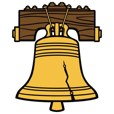 Liberty Bell - A cartoon illustration of a Liberty Bell. clipart
