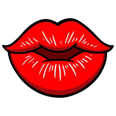 Lips - Lips bir çift bir karikatür illüstrasyon.