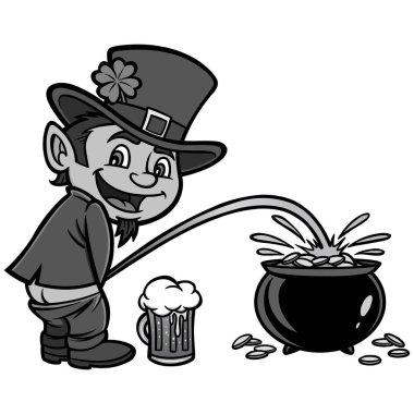 Lucky Leprechaun İllüstrasyon - Bir Leprechaun bir karikatür illüstrasyon.