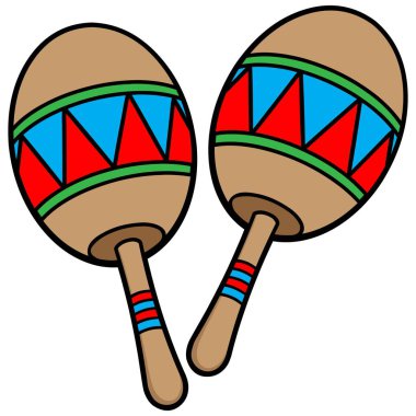 Maracas - Maracas bir çift bir karikatür illüstrasyon.