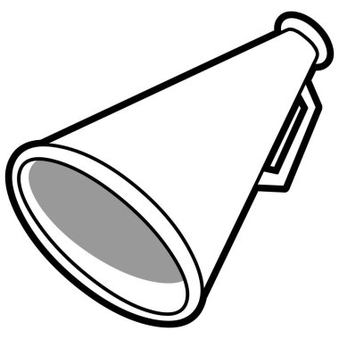 Megafon - Bir Megafon bir karikatür illüstrasyon.