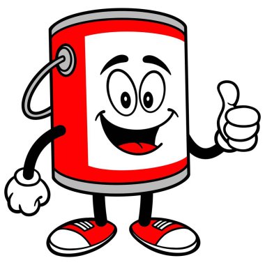 Thumbs Up ile Boya Kova - Boya Kovası Maskot bir karikatür illüstrasyon.