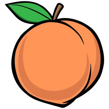 Peach - A cartoon illustration of a Peach. clipart