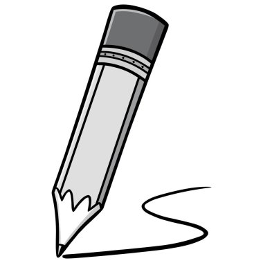 Kalem İllüstrasyon - Bir Kalem bir karikatür illüstrasyon.