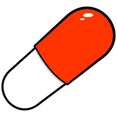 Pill - Bir Hap bir karikatür illüstrasyon.