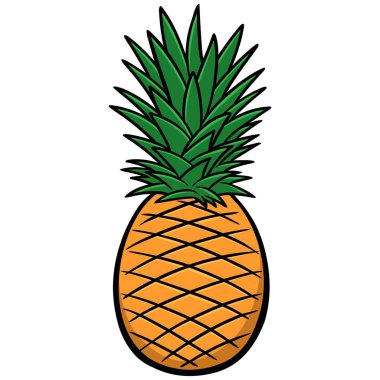 Ananas - Ananas bir karikatür illüstrasyon.