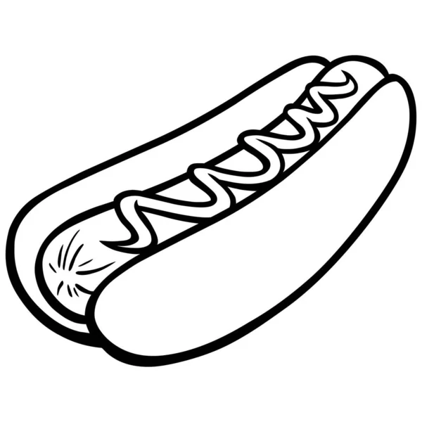 Hot Dog Illustration Eine Zeichentrickillustration Eines Hot Dogs — Stockvektor