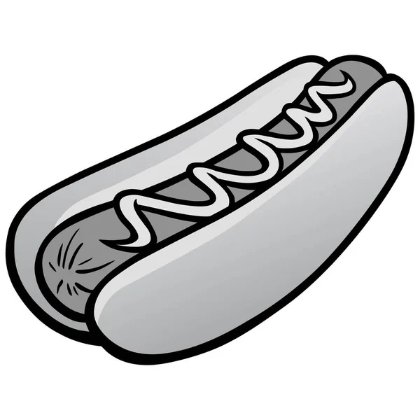 Hot Dog Illustration Eine Zeichentrickillustration Eines Hot Dogs — Stockvektor