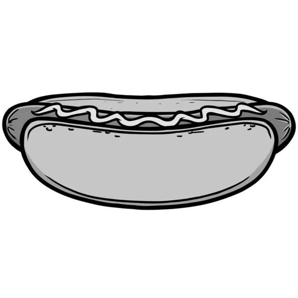 Nápis Hot Dog Ilustrace Kreslená Ilustrace Hot Dog — Stockový vektor