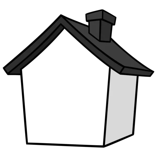 Icono Casa Ilustración Una Ilustración Dibujos Animados Una Casa — Vector de stock