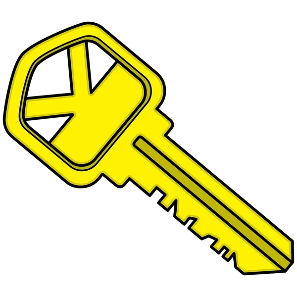 House Key Cartoon Illustration House Key — Stock Vector