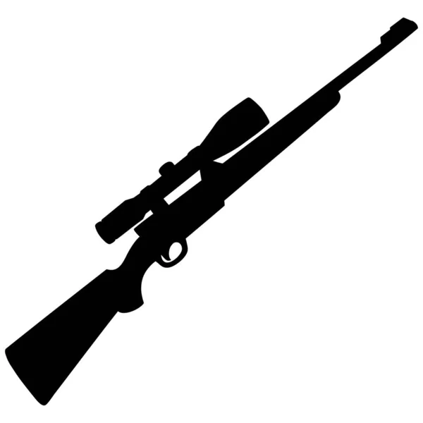 Hunting Rifle Silhouette Cartoon Illustration Hunting Rifle — Stock Vector