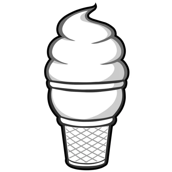 Иллюстрация Мороженого Мультяшная Иллюстрация Конуса Мороженого — стоковый вектор