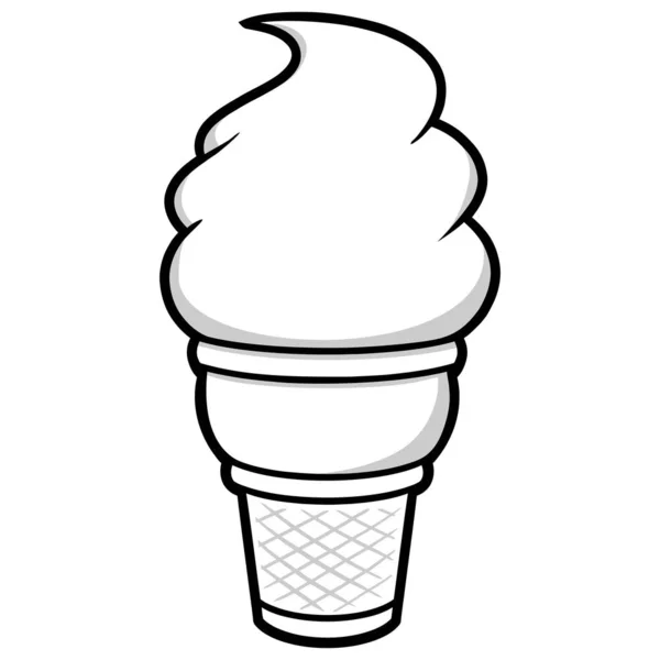 Иллюстрация Символа Мороженого Мультяшная Иллюстрация Конуса Мороженого — стоковый вектор