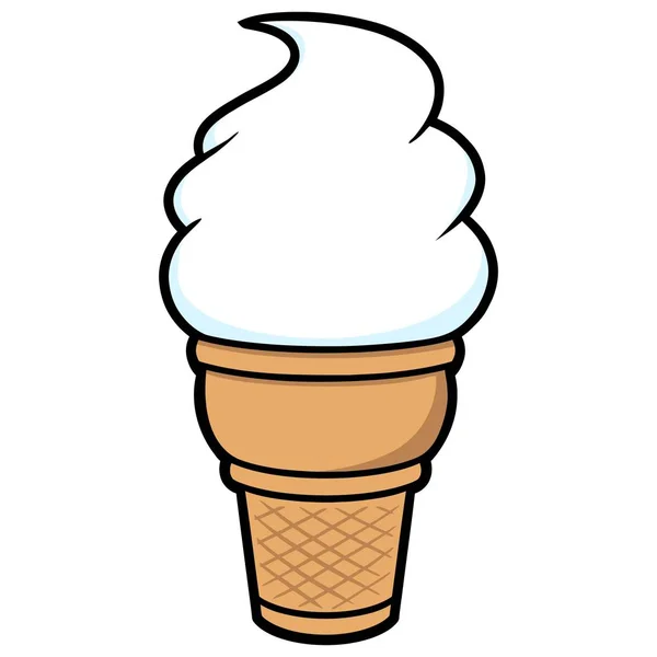 Символ Мороженого Мультяшная Иллюстрация Конуса Мороженого — стоковый вектор