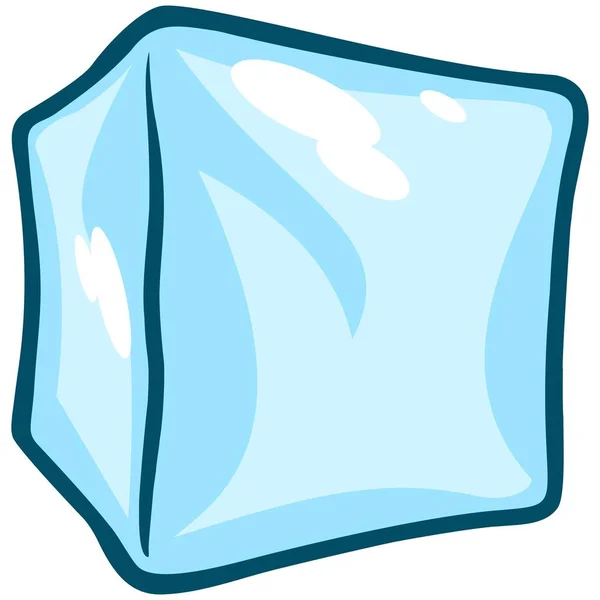 Ice Cube Uma Ilustração Desenho Animado Cubo Gelo —  Vetores de Stock