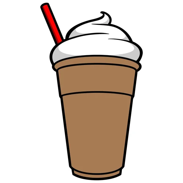 Iced Coffee Rajzfilm Illusztrációja Jeges Kávé — Stock Vector