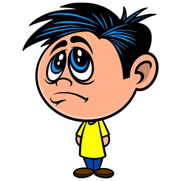 Upset Boy Una Ilustración Dibujos Animados Concepto Niño Molesto — Vector de stock