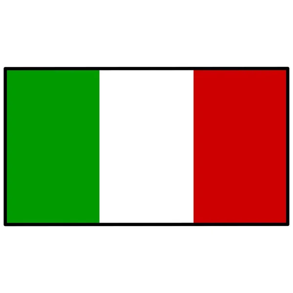 Italská Vlajka Kreslená Ilustrace Italského Praporem — Stockový vektor