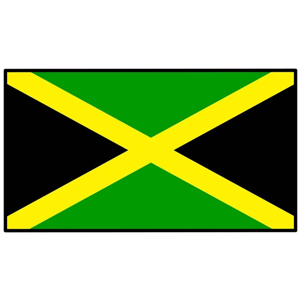 Jamaica Flag Rajzfilm Illusztrációja Egy Jamaica Zászló — Stock Vector