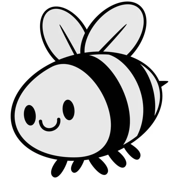 Kawaii Bee Illustration Uma Ilustração Desenho Animado Uma Abelha Kawaii — Vetor de Stock