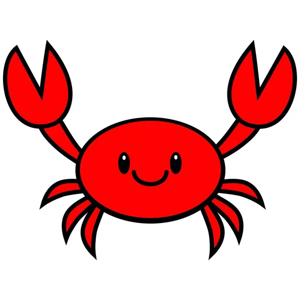 Kawaii Crab Illustrazione Animata Granchio Kawaii — Vettoriale Stock