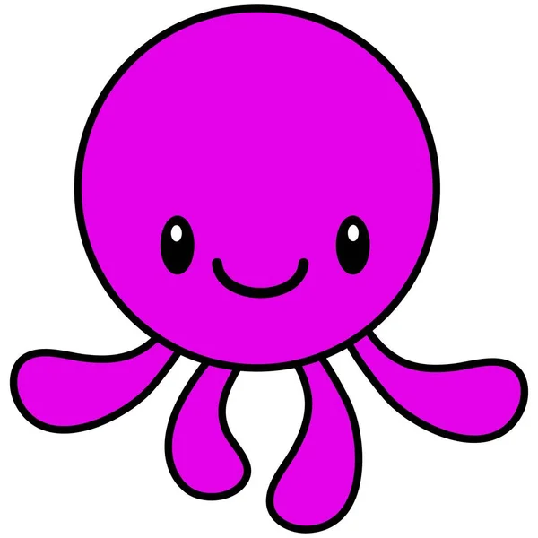 Kawaii Octopus Een Cartoon Illustratie Van Een Kawaii Octopus — Stockvector