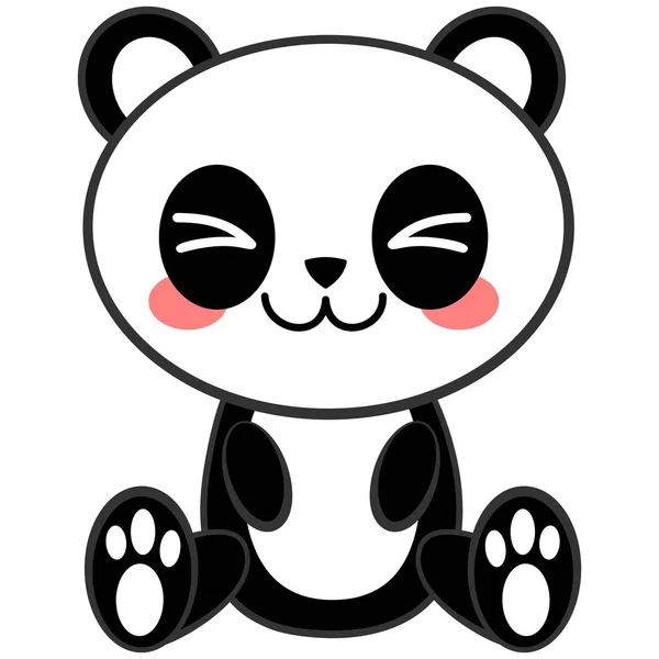 Kawaii Panda Une Illustration Dessin Animé Kawaii Panda — Image vectorielle