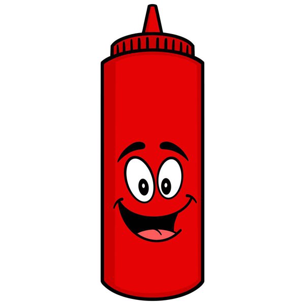 Талисман Кетчупа - мультяшная иллюстрация талисмана бутылки Кетчупа
.