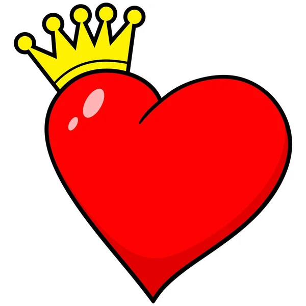 Βασιλιάς Της Καρδιάς Ένα Καρτούν Εικόνα Της Ιδέας Του Βασιλιά — Διανυσματικό Αρχείο