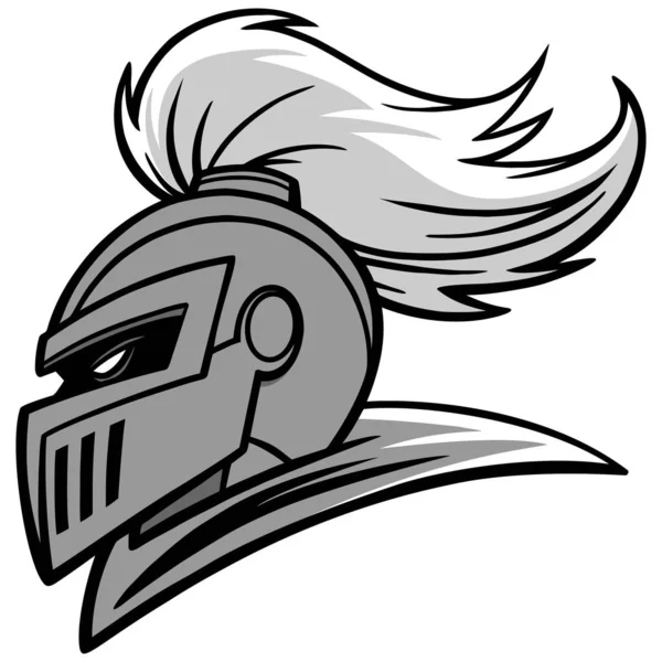 Knight Sports Mascot Illustration Una Ilustración Dibujos Animados Caballero — Vector de stock