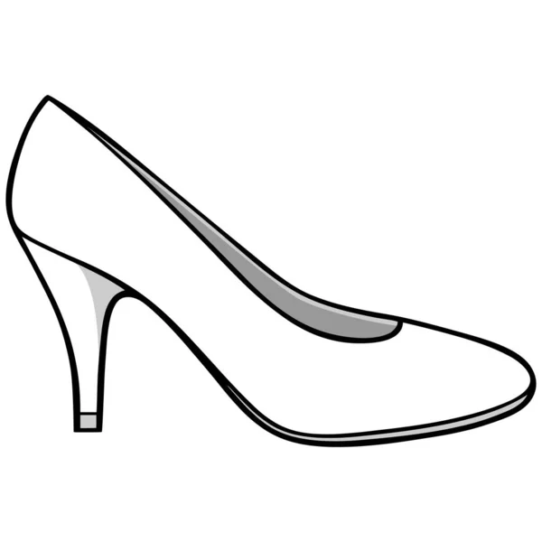 Ilustración Zapatos Vestir Para Damas Una Ilustración Dibujos Animados Zapato — Archivo Imágenes Vectoriales