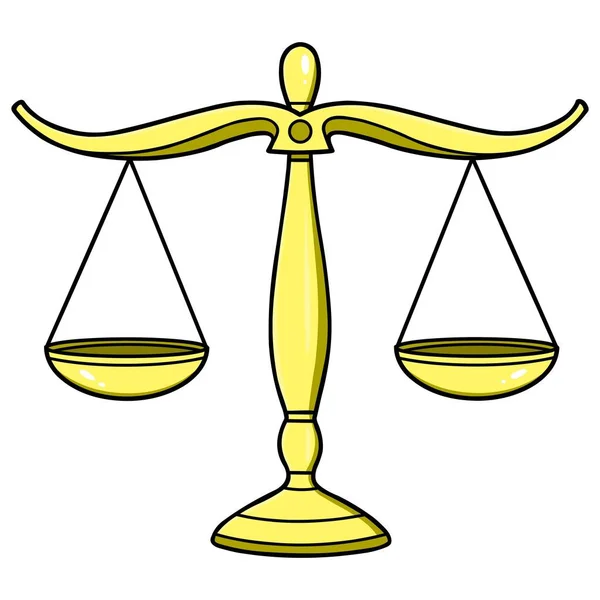 Escalas Legales Justicia Una Ilustración Dibujos Animados Una Escala Legal — Vector de stock