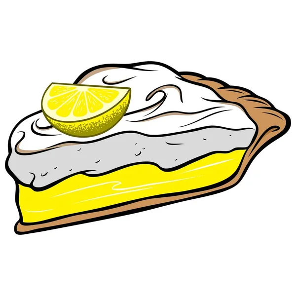 Lemon Meringue Pie Cartoon Illustration Lemon — Stock Vector