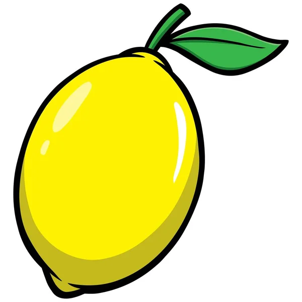 Lemon Sebuah Ilustrasi Kartun Dari Sebuah Lemon - Stok Vektor