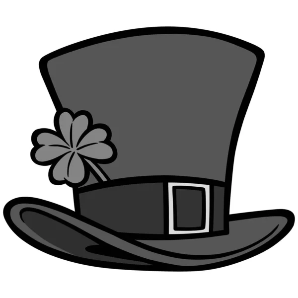 Leprechaun Hat Illustration Una Ilustración Dibujos Animados Sombrero Duende — Vector de stock