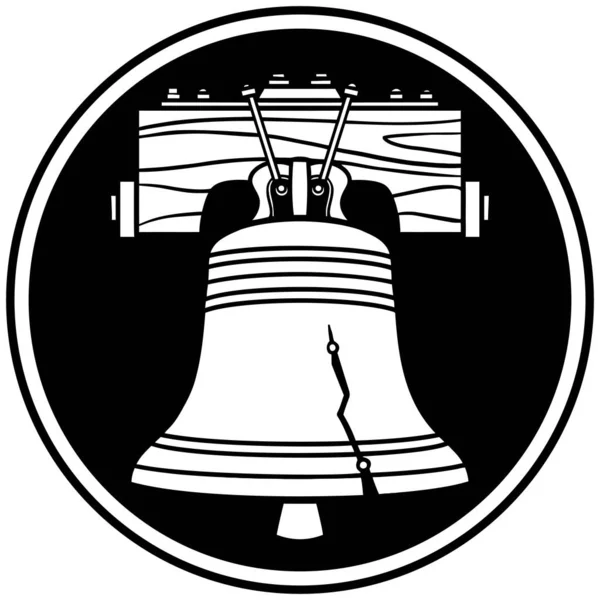 Liberty Bell Symbol Tecknad Illustration Liberty Bell Ikon — Stock vektor