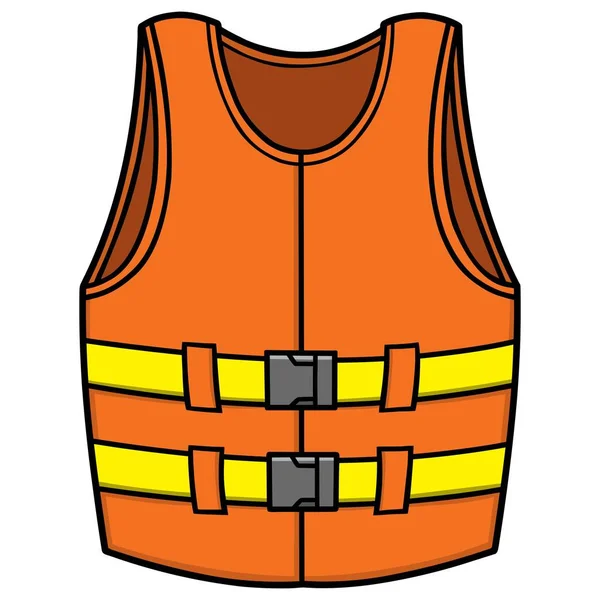 Gilet Sauvetage Une Illustration Dessin Animé Gilet Sauvetage — Image vectorielle