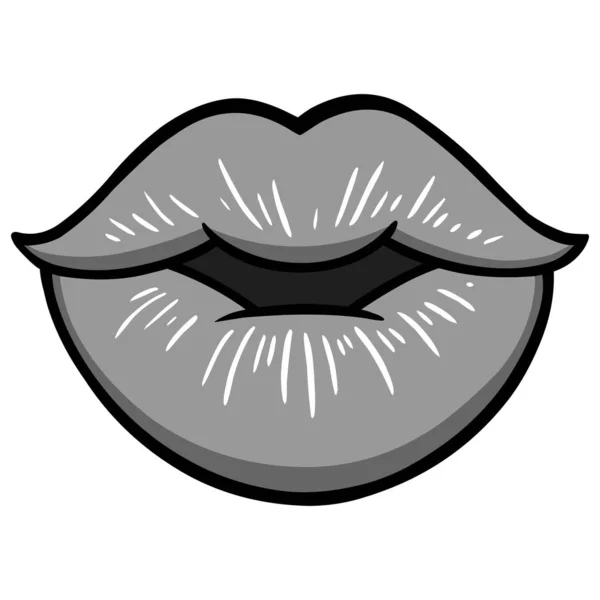 Lippen Illustratie Een Cartoon Illustratie Van Een Paar Lippen — Stockvector