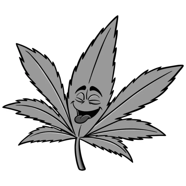 Illustration Bande Dessinée Marijuana Une Illustration Bande Dessinée Une Mascotte — Image vectorielle