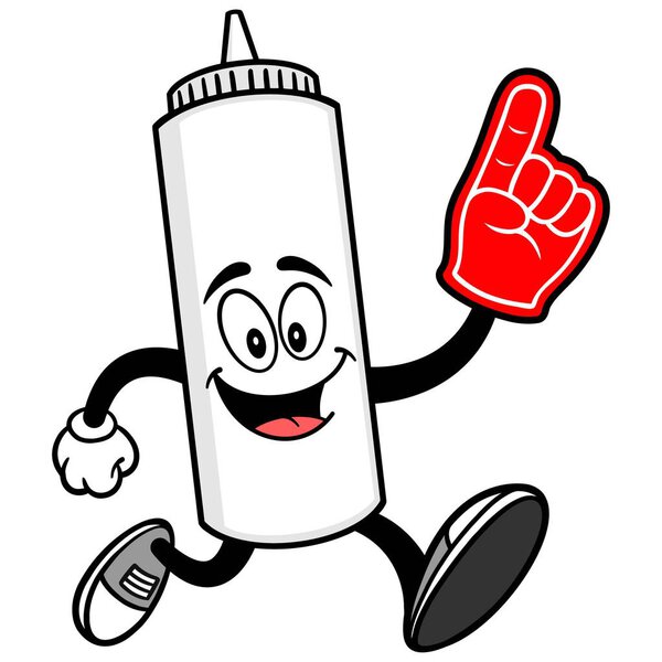 Майонез с пеной - Карикатурная иллюстрация талисмана майонеза
.