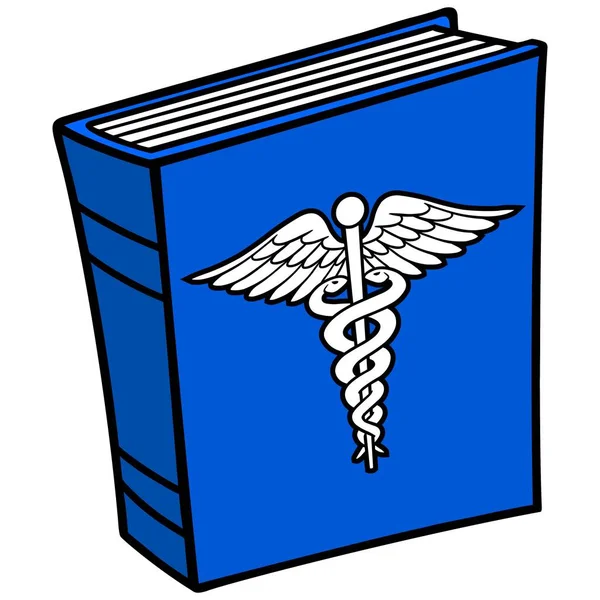 Libro Medico Cartone Animato Illustrazione Libro Medico — Vettoriale Stock