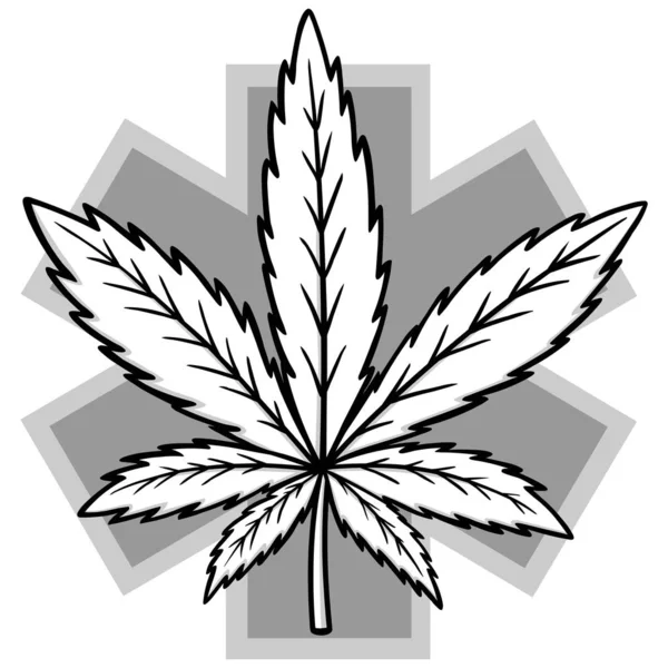 Illustration Marijuana Médicale Une Illustration Dessin Animé Concept Marijuana Médicale — Image vectorielle