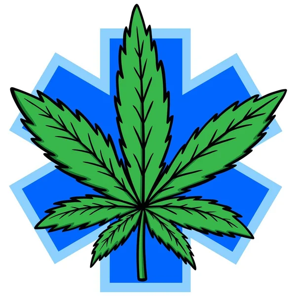 Lékařská Marihuana Kreslená Ilustrace Koncepce Lékařské Marihuany — Stockový vektor