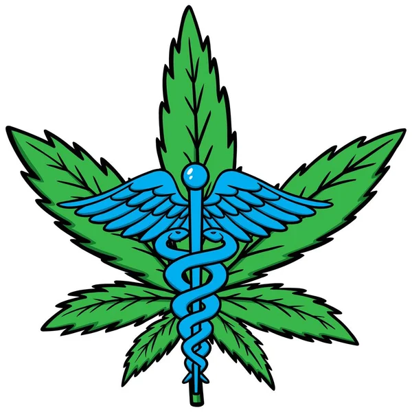 Icône Marijuana Médicale Une Illustration Dessin Animé Concept Icône Marijuana — Image vectorielle