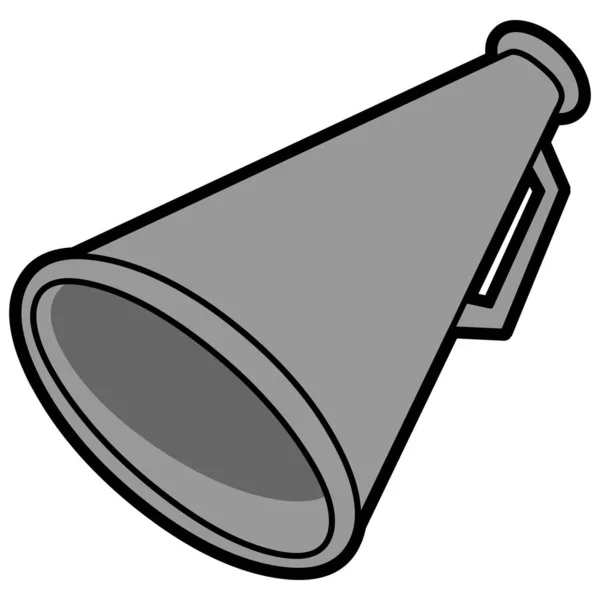 Megaphone Een Cartoon Illustratie Van Een Megaphone — Stockvector