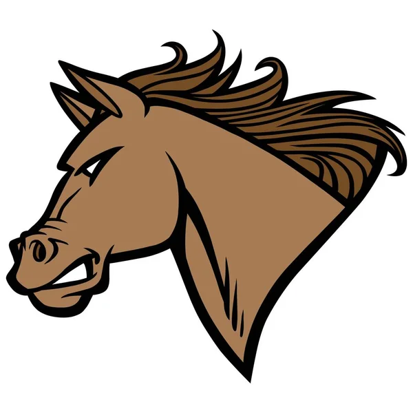 Mustang Mascot Una Ilustración Dibujos Animados Una Mascota Mustang — Vector de stock