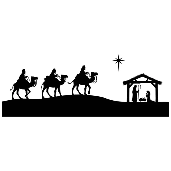 Рождественский Силуэт Мультяшная Иллюстрация Рождественского Силуэта — стоковый вектор